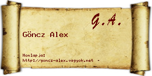 Göncz Alex névjegykártya