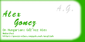 alex goncz business card